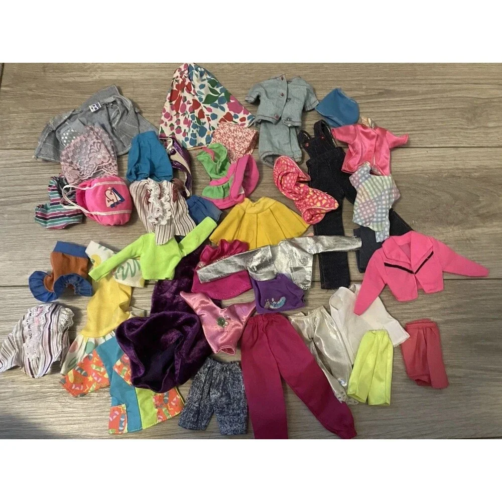 Lot of Barbie Doll Clothes 80s 37 pieces separates, few handmade or TLC